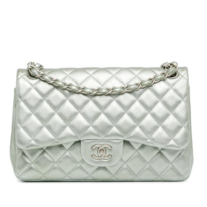 Chanel Gabrielle Lambskin Silver Shoulder Bag
