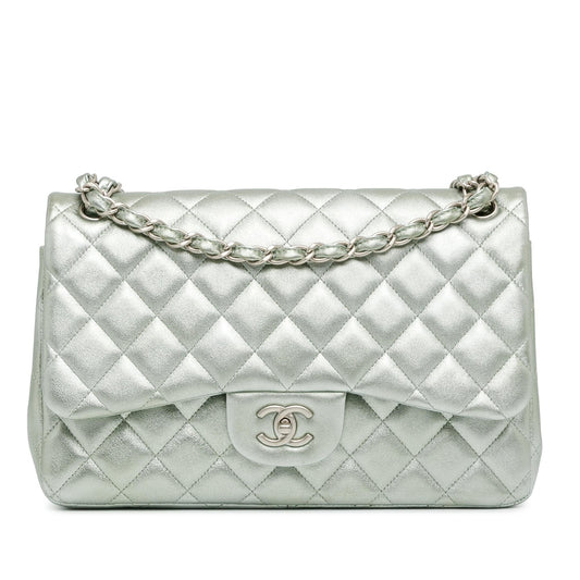 Chanel Gabrielle Lambskin Silver Shoulder Bag