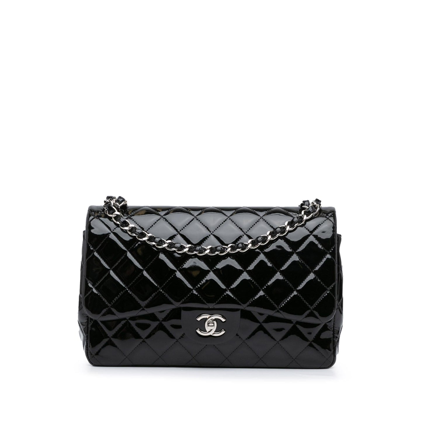 Chanel Gabrielle Patent Leather Black Shoulder Bag Style 21