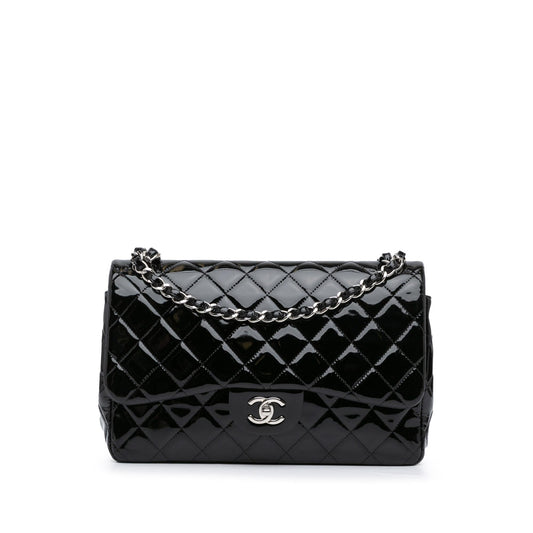 Chanel Gabrielle Patent Leather Black Shoulder Bag Style 21
