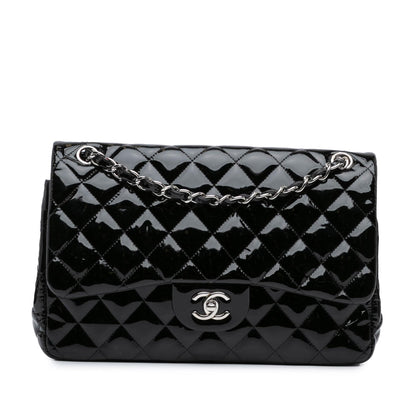 Chanel Gabrielle Patent Leather Black Shoulder Bag Style 10