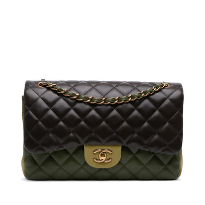 Chanel Jumbo Classic Tricolor Lambskin Double Flap