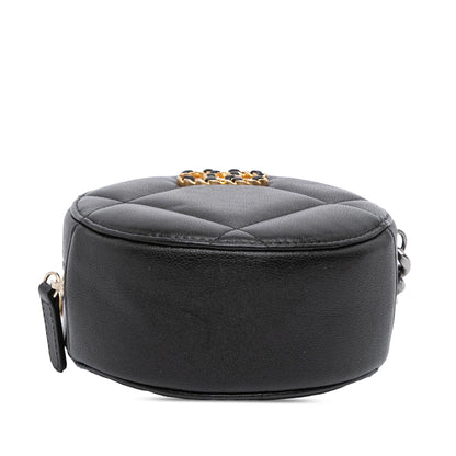 Chanel Lambskin 19 Round Clutch With Chain