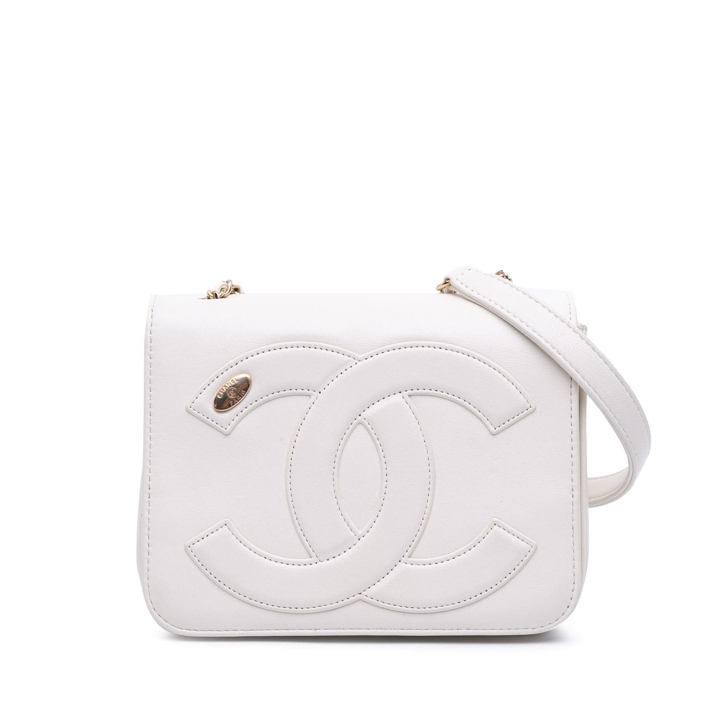 Chanel Gabrielle Lambskin White Shoulder Bag Style 5