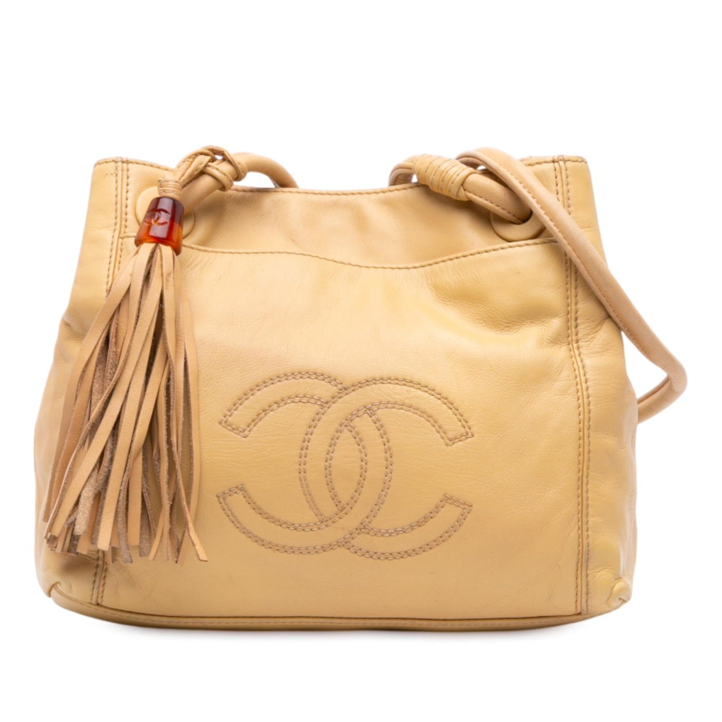 Chanel Lambskin Cc Tassel Shoulder Bag
