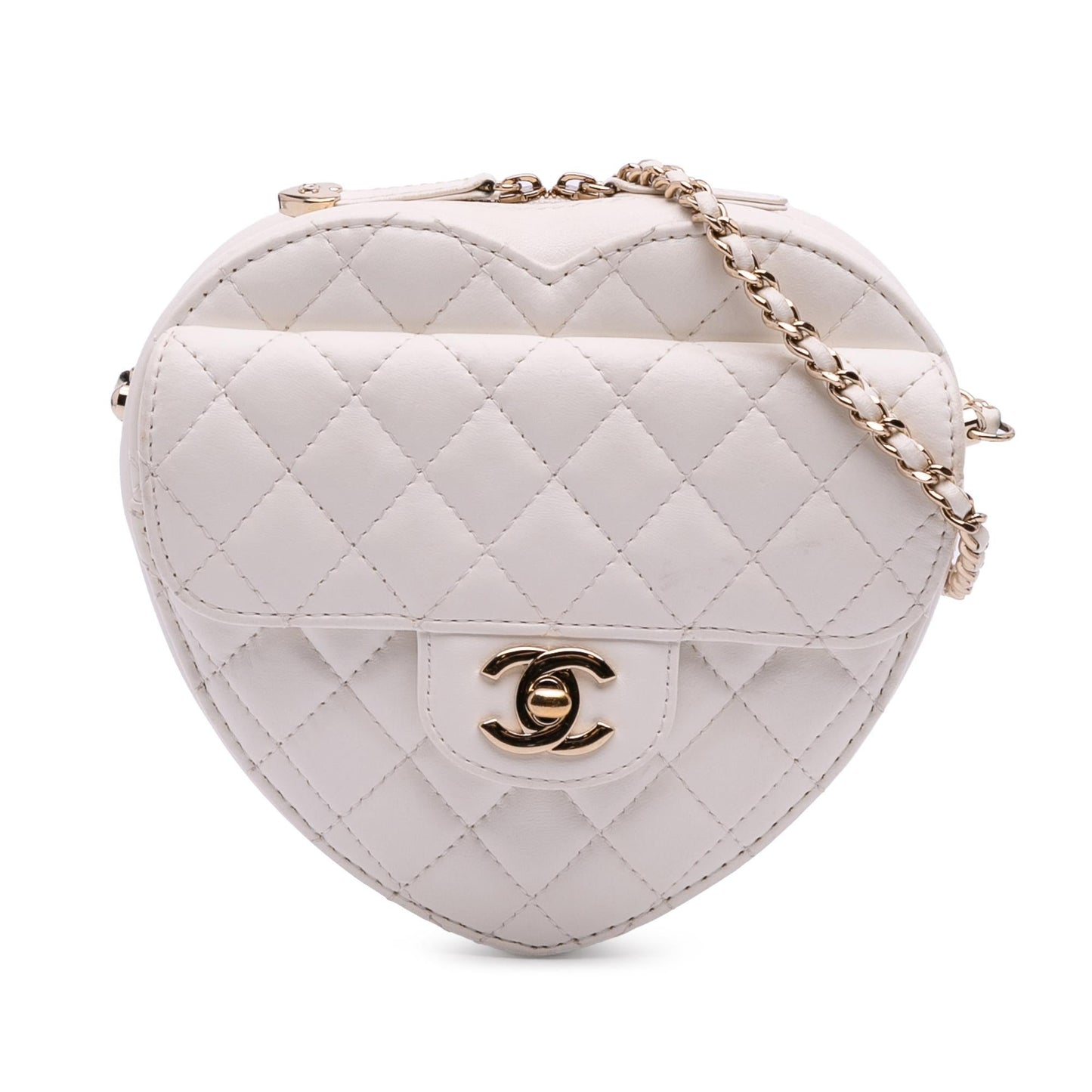 Chanel Lambskin Cc In Love Heart Crossbody