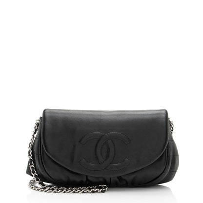 Chanel Lambskin Half Moon Wallet On Chain