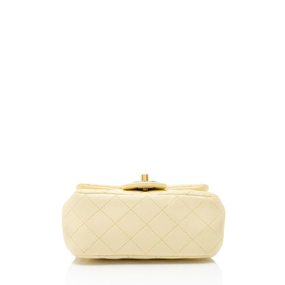 Chanel Lambskin Sweet Camellia Square Mini Flap Bag