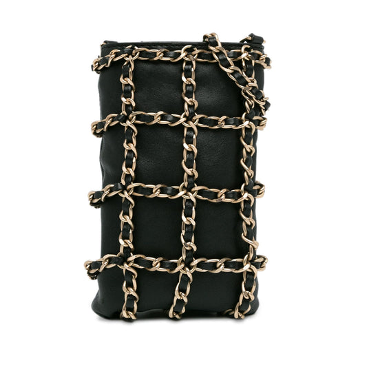 Chanel Gabrielle Lambskin Black Shoulder Bag Style 75