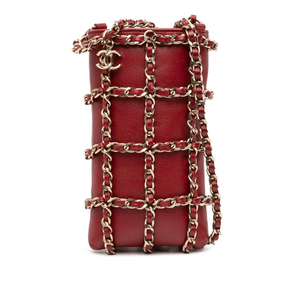 Chanel Gabrielle Lambskin Red Shoulder Bag Style 9