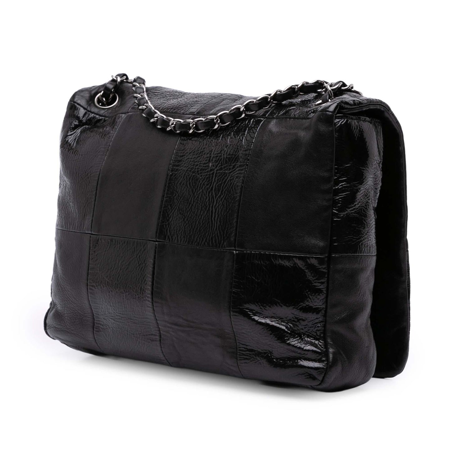 Chanel Lambskin And Patent Patchwork Brooklyn Flap