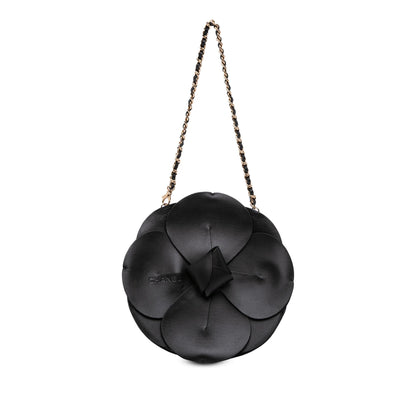 Chanel Lambskin And Satin Camellia Flower Evening Bag