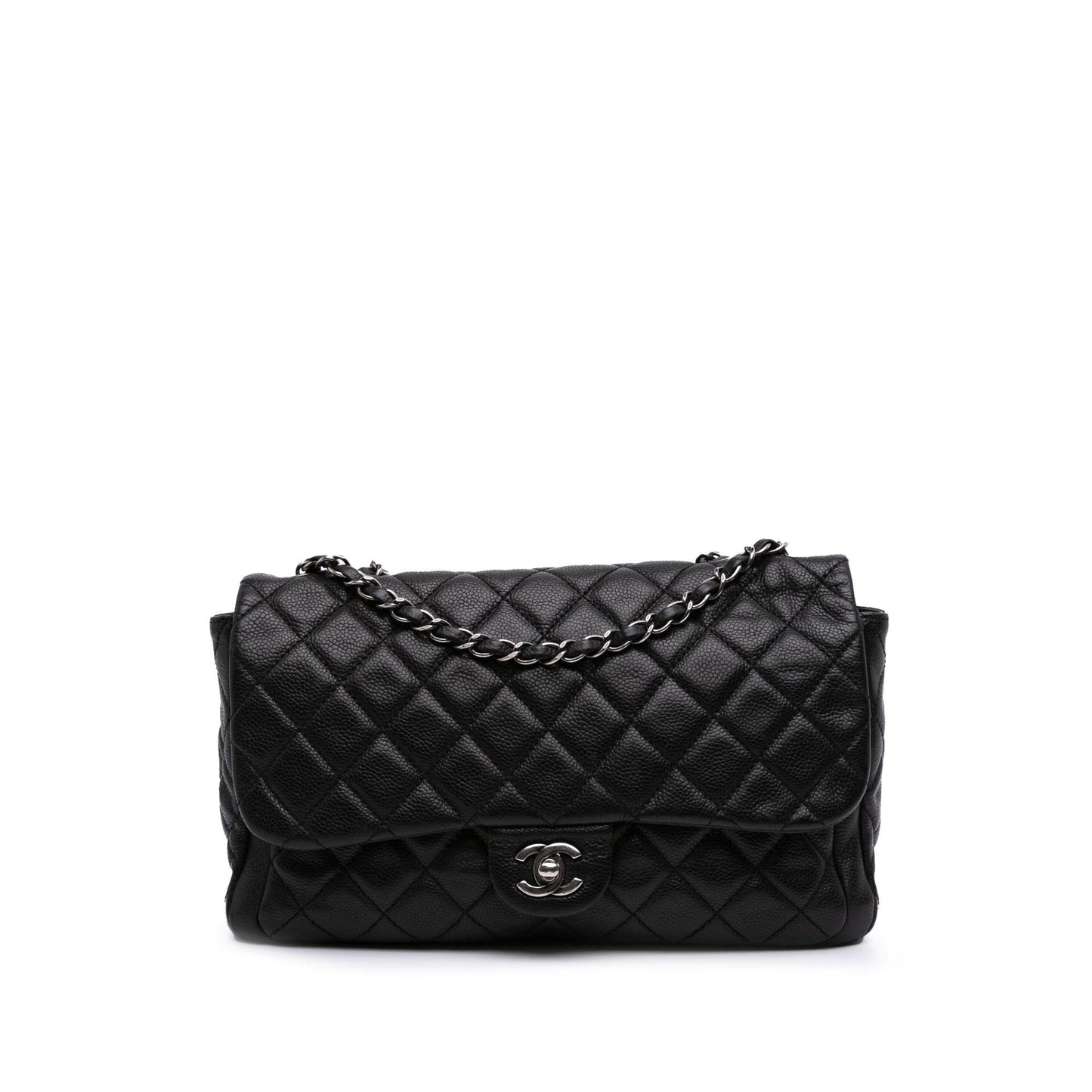 Chanel Large Quilted Caviar Now And Forever Flap