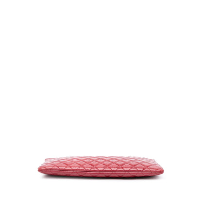Chanel Large Quilted Patent O Case Clutch