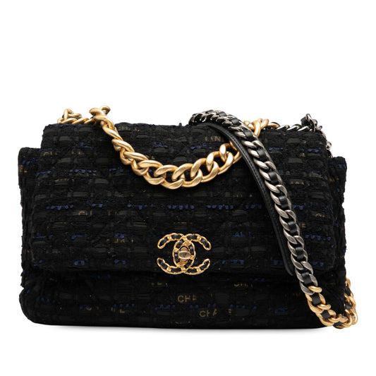 Chanel Gabrielle Tweed Black Shoulder Bag