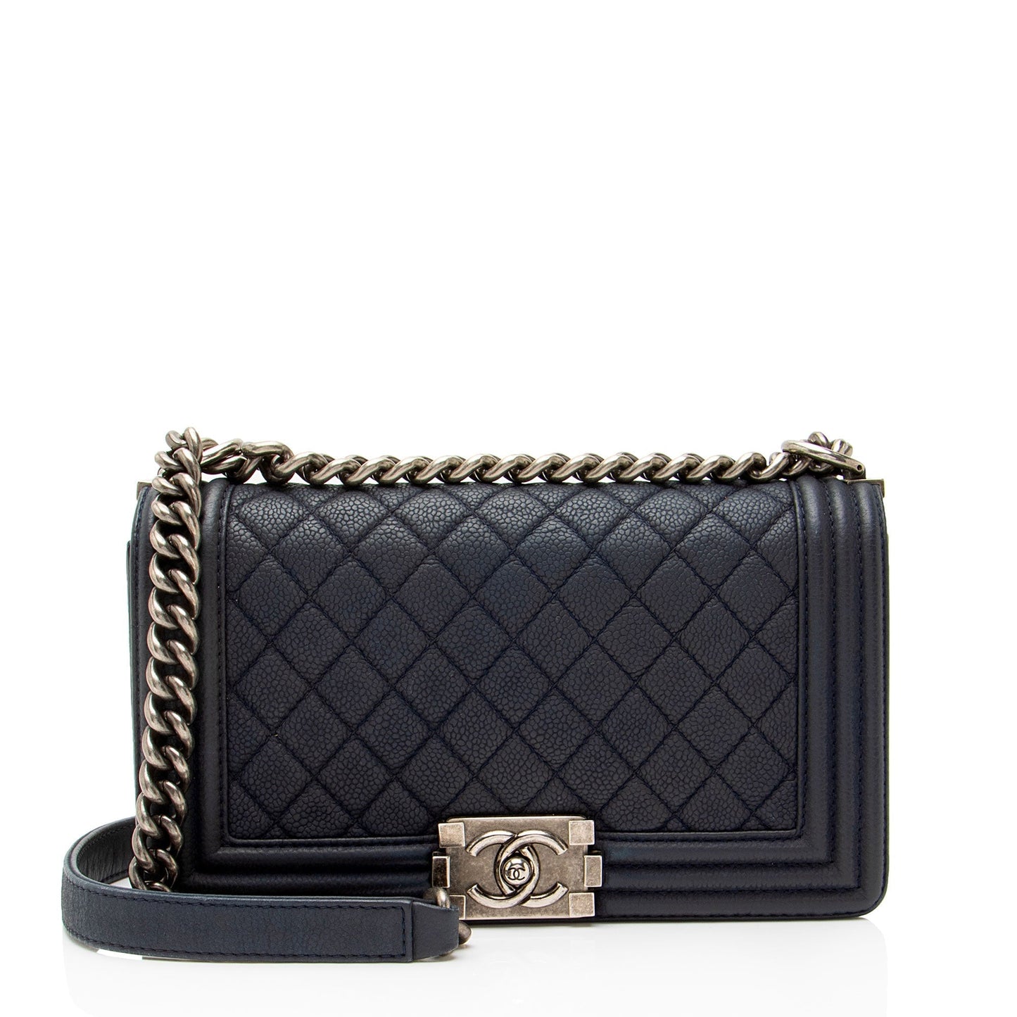 Chanel Matte Caviar Leather Old Medium Boy Bag