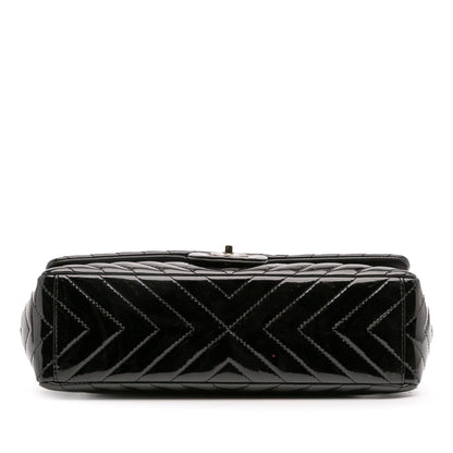 Chanel Maxi Classic Chevron Patent Single Flap