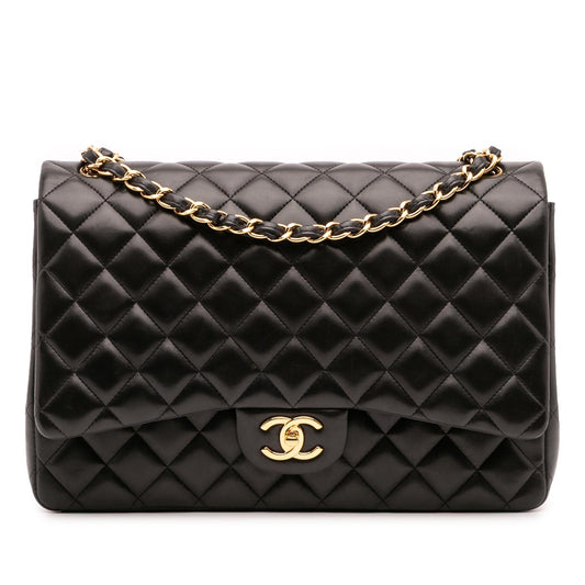 Chanel Gabrielle Lambskin Black Shoulder Bag Style 42