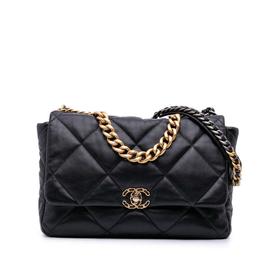 Chanel Gabrielle Lambskin Black Shoulder Bag Style 59