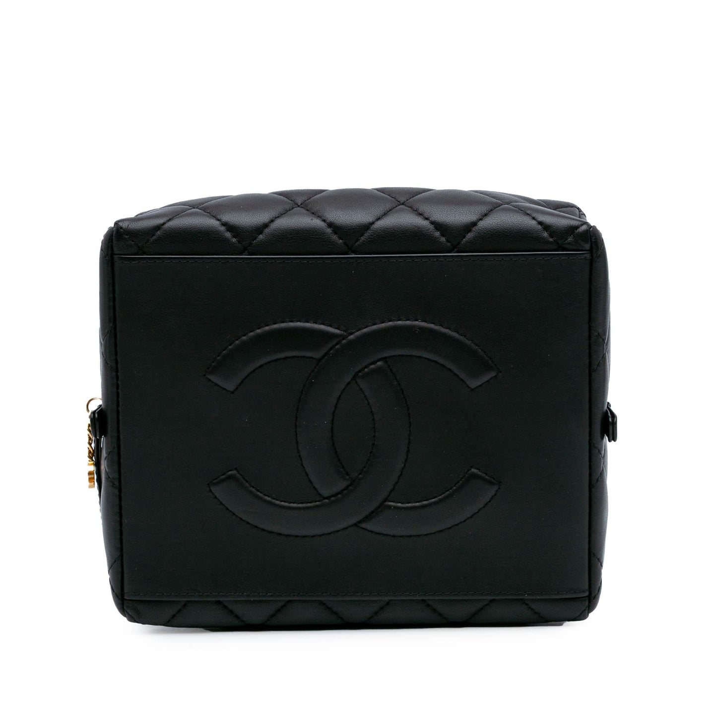 Chanel Métiers D'Art Cc Quilted Lambskin Box Top Handle Satchel