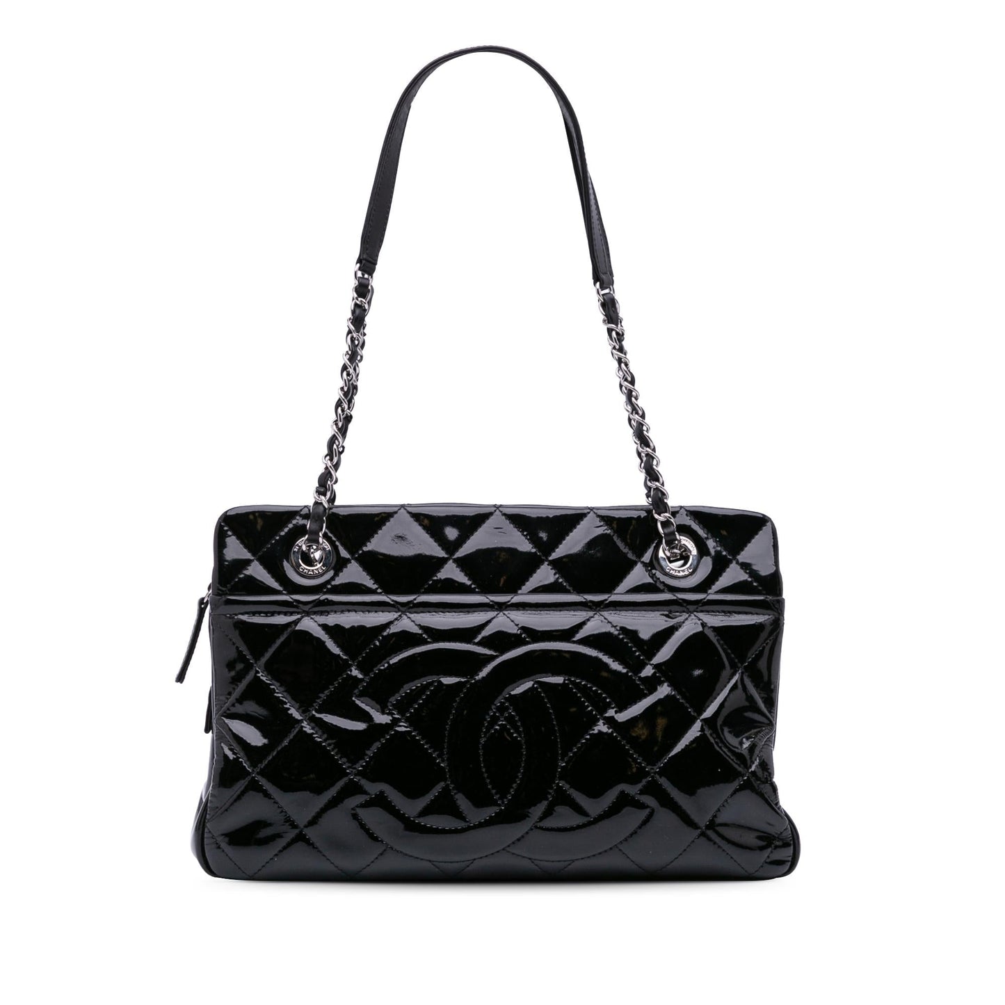 Chanel Medium Cc Patent Soft Shopper Tote