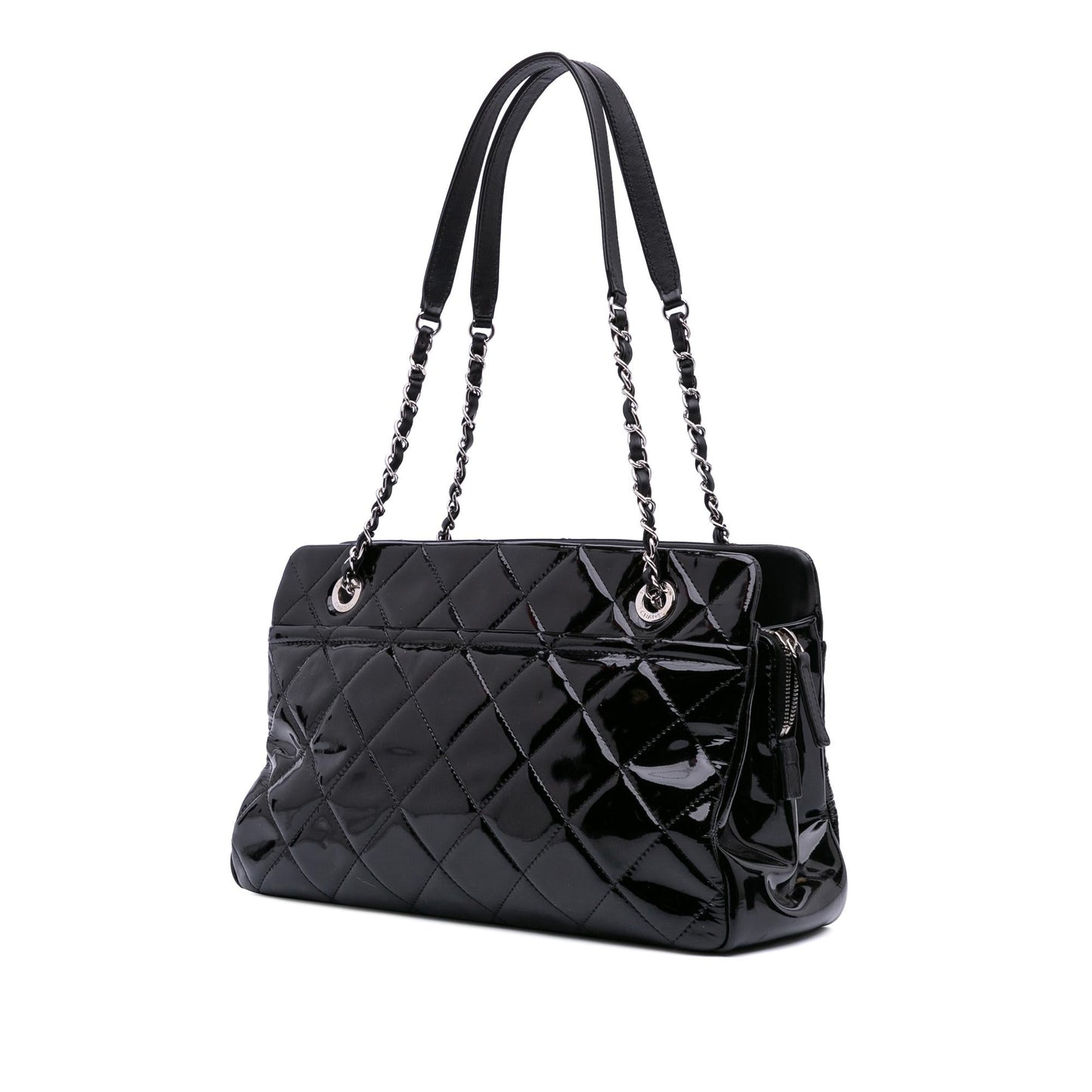 Chanel Medium Cc Patent Soft Shopper Tote