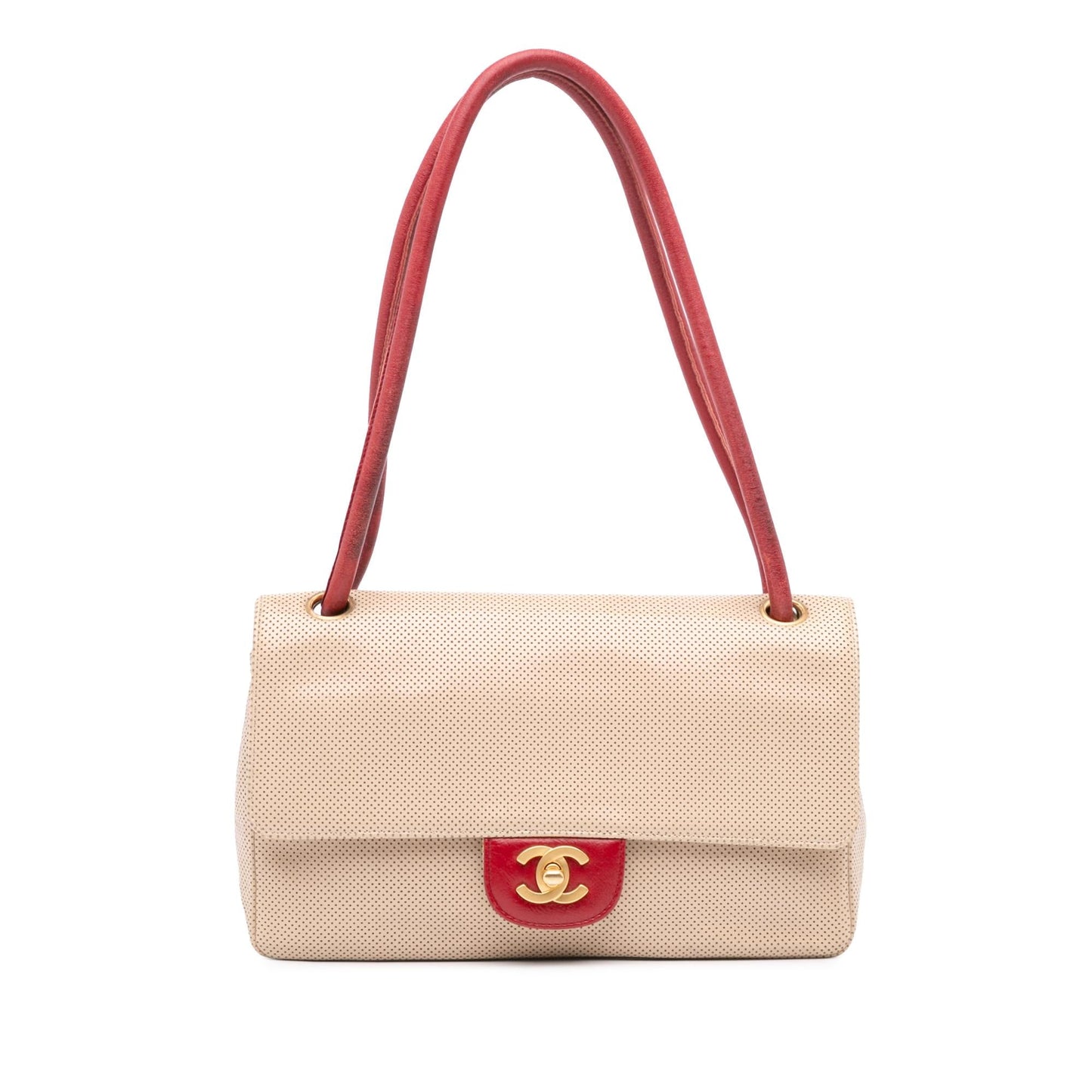 Chanel Medium Cc Perforated Calfskin Single Flap