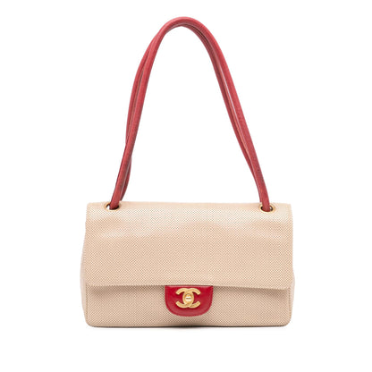 Chanel Medium Cc Perforated Calfskin Single Flap