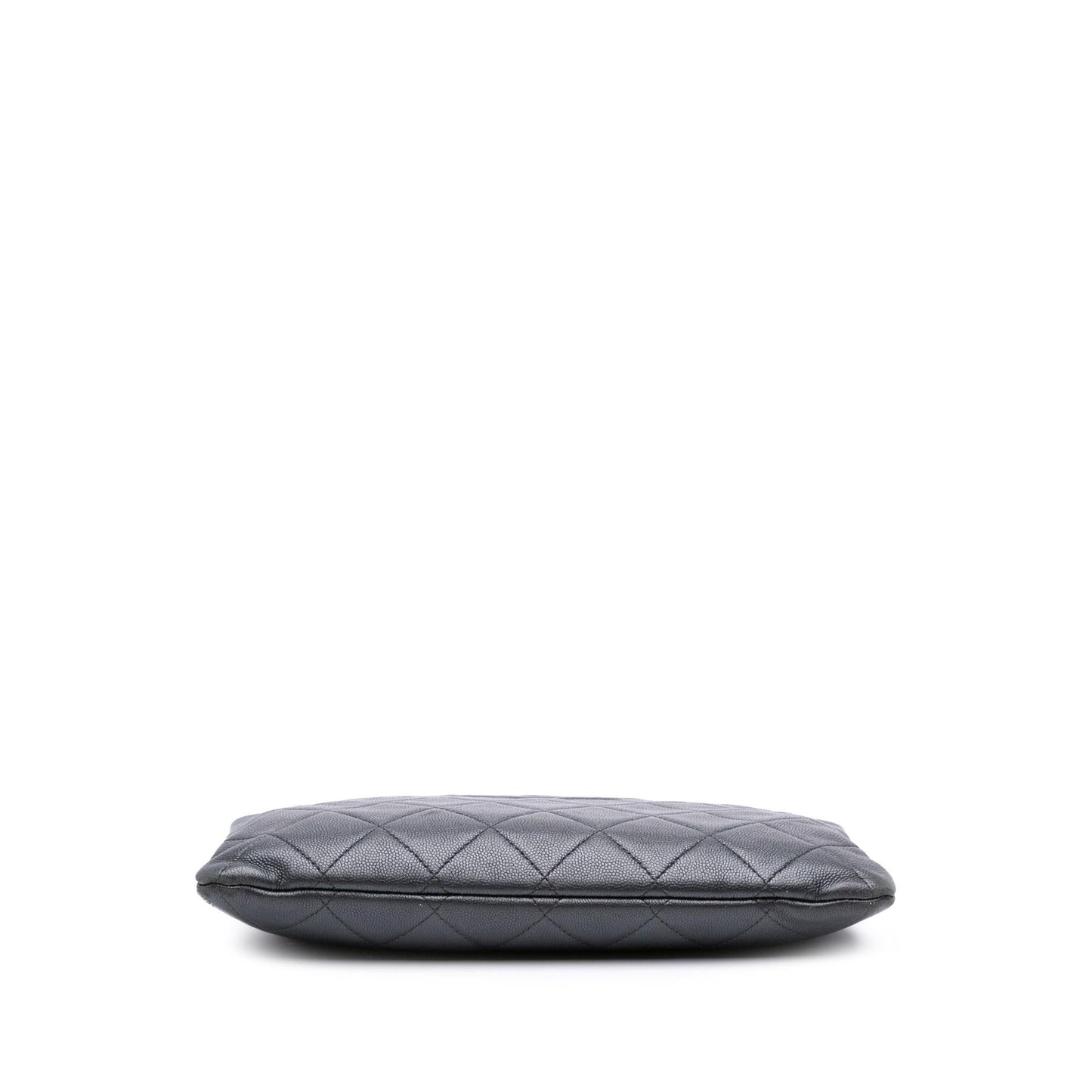 Chanel Medium Cc Quilted Caviar O Case Clutch