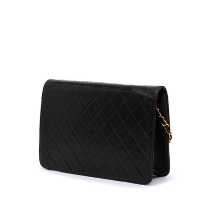 Chanel Medium Cc Quilted Lambskin Half Single Flap