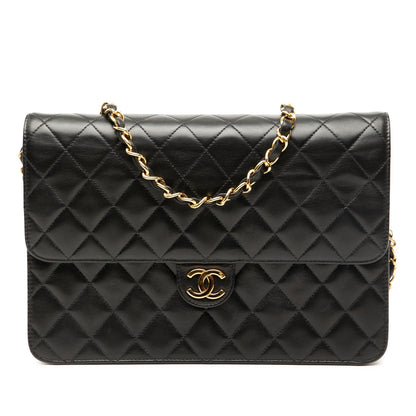 Chanel Medium Cc Quilted Lambskin Single Flap