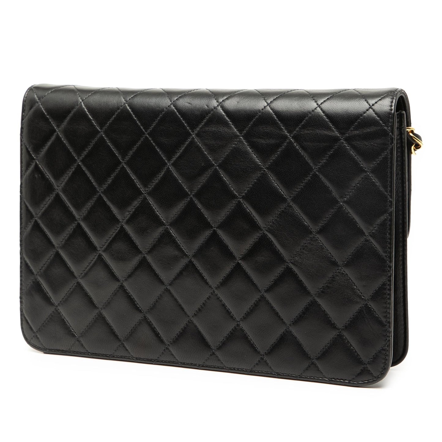 Chanel Medium Cc Quilted Lambskin Single Flap