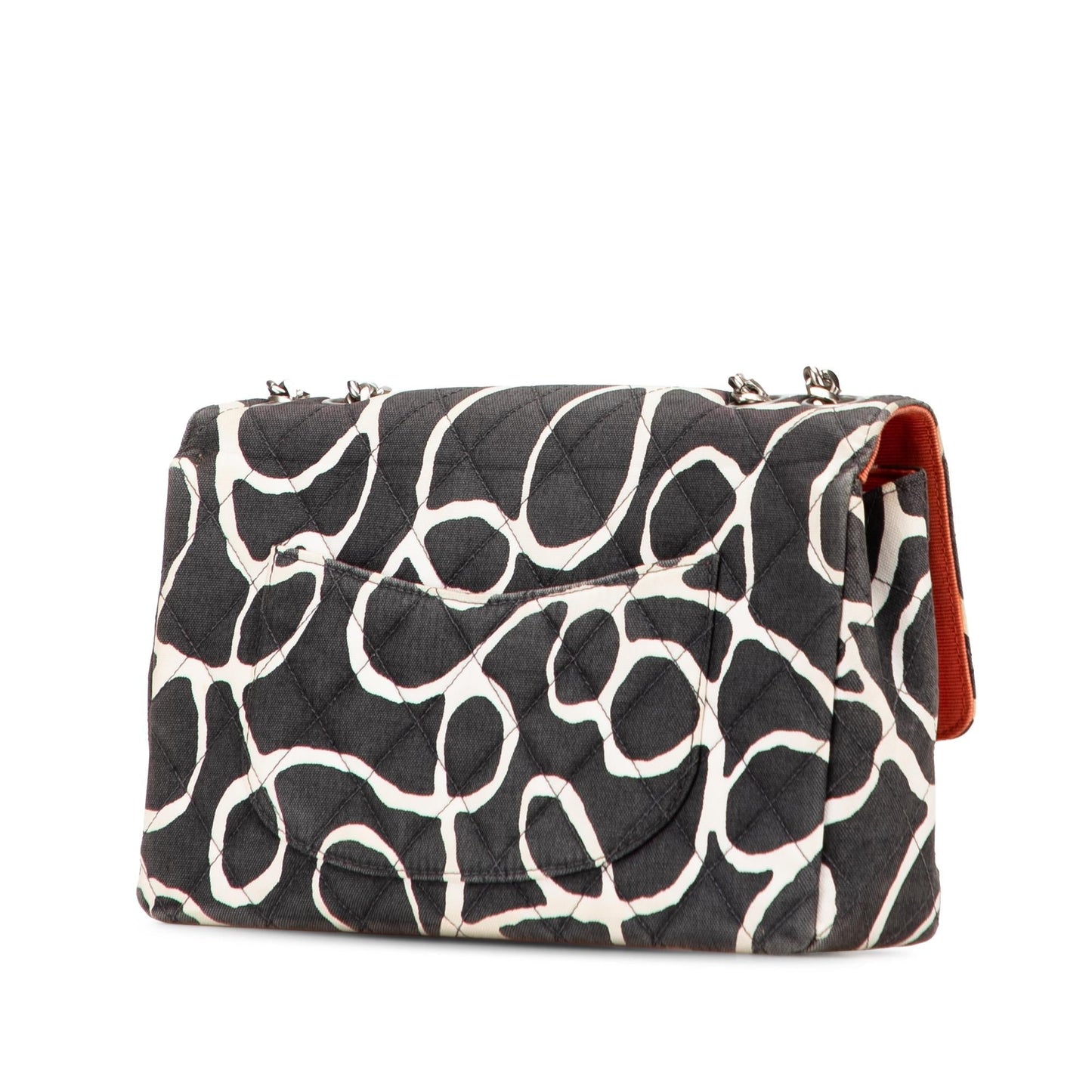 Chanel Medium Cc Quilted Printed Canvas Single Flap
