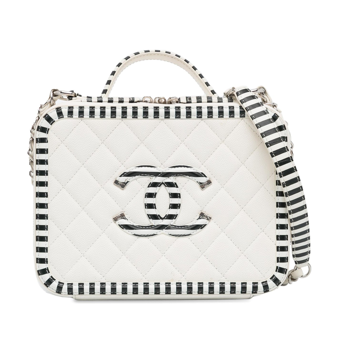 Chanel Medium Caviar Cc Filigree Vanity Case