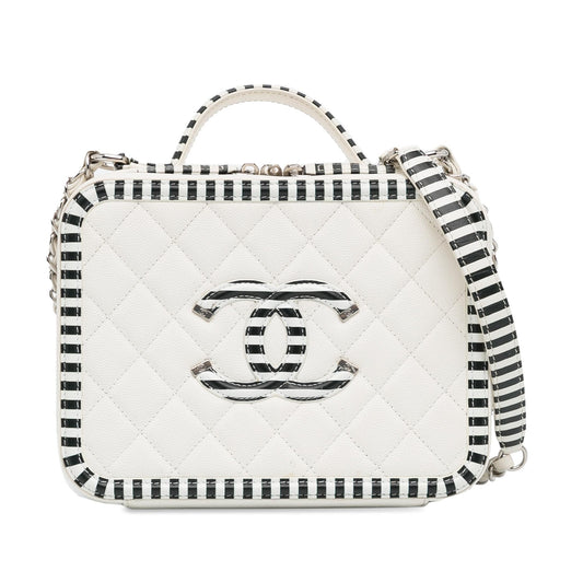 Chanel Medium Caviar Cc Filigree Vanity Case