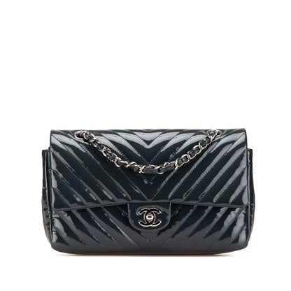 Chanel Gabrielle Patent Leather Blue Shoulder Bag Style 2