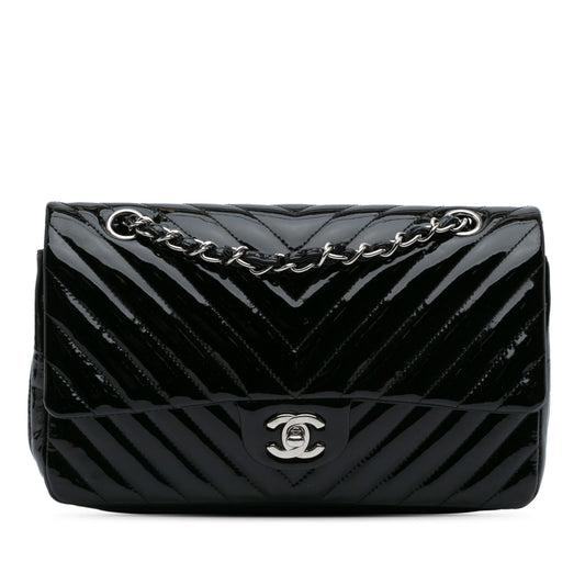 Chanel Gabrielle Patent Leather Black Shoulder Bag Style 22