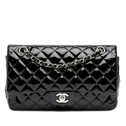 Chanel Gabrielle Patent Leather Black Shoulder Bag Style 23