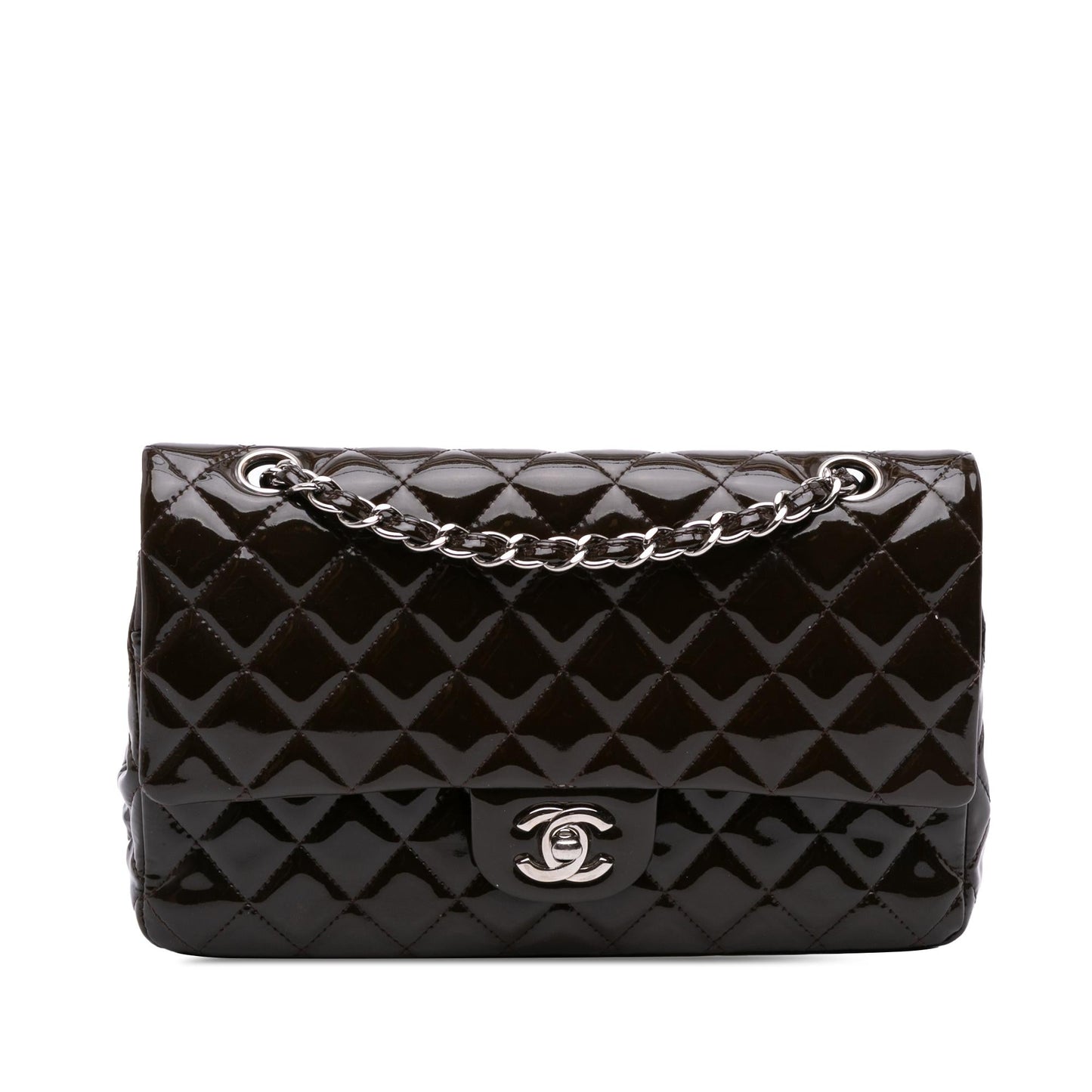 Chanel Gabrielle Patent Leather Brown Shoulder Bag