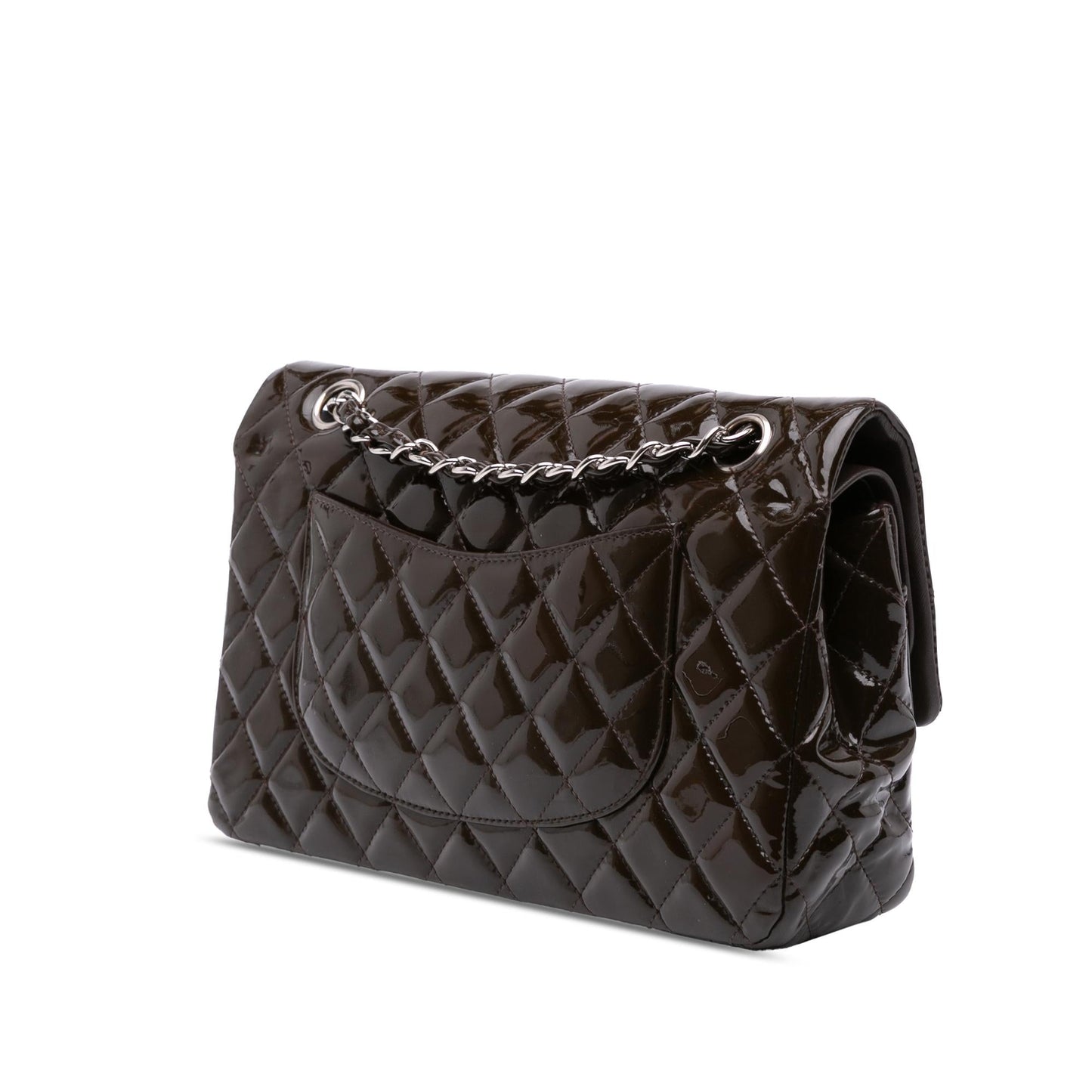 Chanel Gabrielle Patent Leather Brown Shoulder Bag