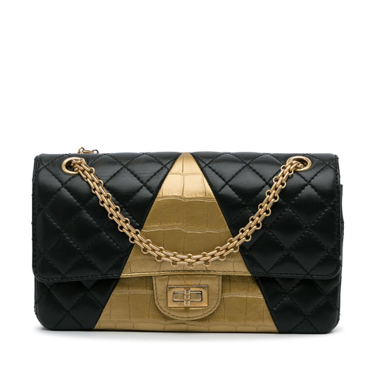 Chanel Medium Croc Embossed Lambskin 2 55 Reissue Double Flap Bag