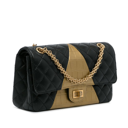 Chanel Medium Croc Embossed Lambskin 2 55 Reissue Double Flap Bag