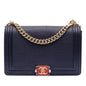 Chanel Medium Lambskin Embossed Cube Boy Flap