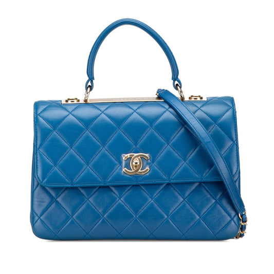 Chanel Gabrielle Lambskin Blue Shoulder Bag Style 6