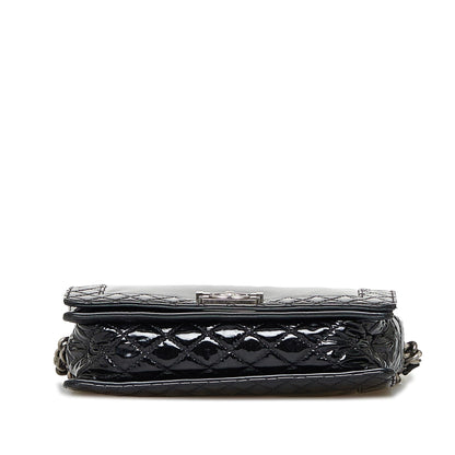 Chanel Boy Patent Leather Black Shoulder Bag