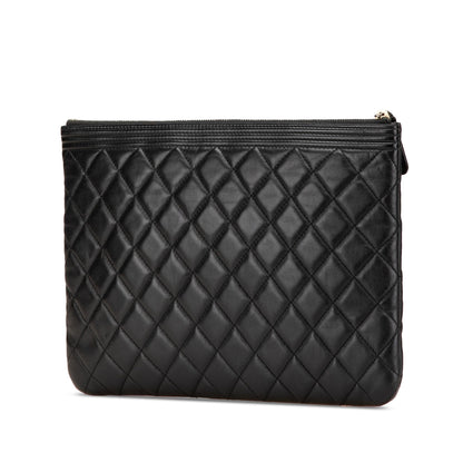 Chanel Medium Quilted Caviar Boy O Case Clutch