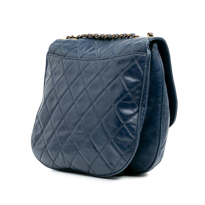 Chanel Medium Quilted Glazed Calfskin Bubble Cc Flap