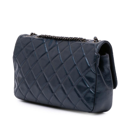 Chanel Medium Quilted Glazed Calfskin Coco Pleats Flap