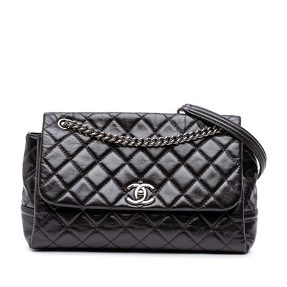 Chanel Medium Quilted Glazed Calfskin Pearly Flap