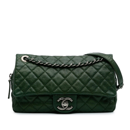 Chanel Gabrielle Caviar Green Shoulder Bag